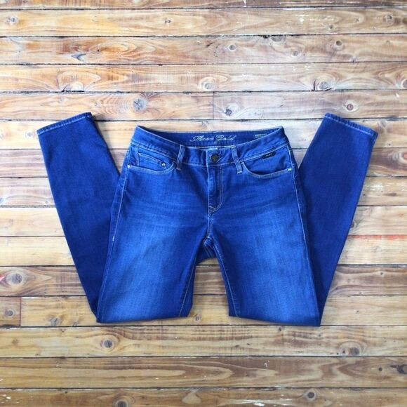 MAVI gold Adriana ankle mid rise super skinny blue stretchy jeans size 25 ladies - Picture 2 of 12